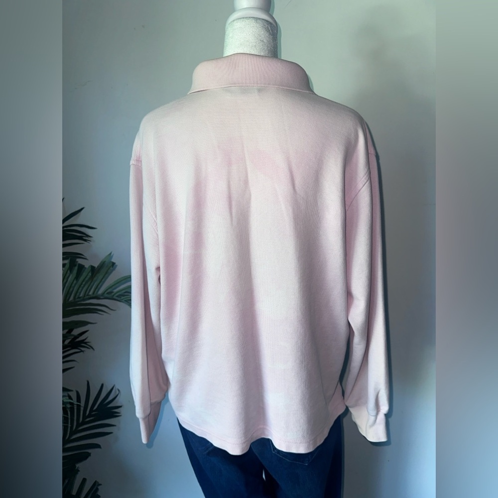 Vintage Burberrys Unisex Pink Long Sleeve Button Down Collared T-Shirt size M - Picture 4 of 5